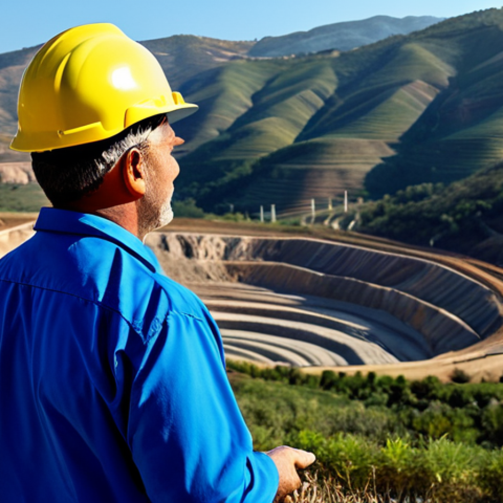 **

"A professional environmental manager in appropriate attire, inspecting a sustainable mining operation in Andalusia, Spain. Fully clothed, safe for work. Rolling hills in the background. Focus on environmental protection and responsible resource management. Perfect anatomy, correct proportions, natural pose, professional photography, high quality, modest, family-friendly."

**