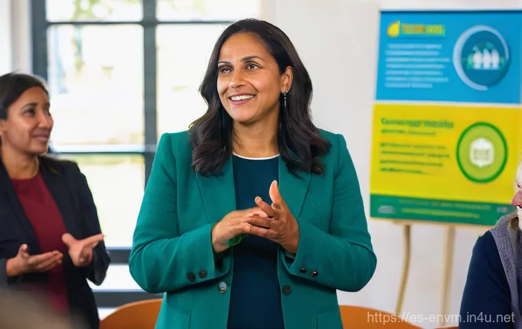 환경관리사 시험 직전 체크리스트 - **Environmental Professionals Innovating with Green Tech:**
    "Inside a futuristic, sustainable co...