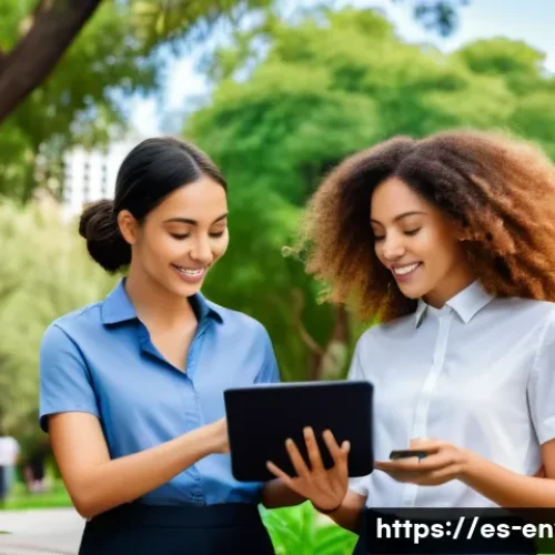 환경관리사 직업에서 요구되는 소양 - A diverse team of environmental professionals collaborating outdoors in a vibrant Latin American urb...